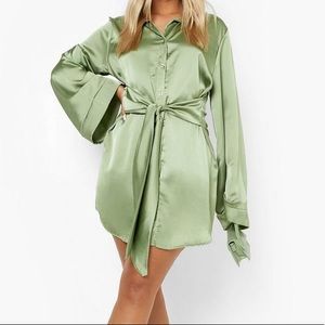 Green wrap dress